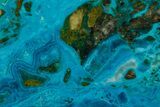 Polished Banded Chrysocolla Slice - Bagdad Mine, Arizona #378912-1